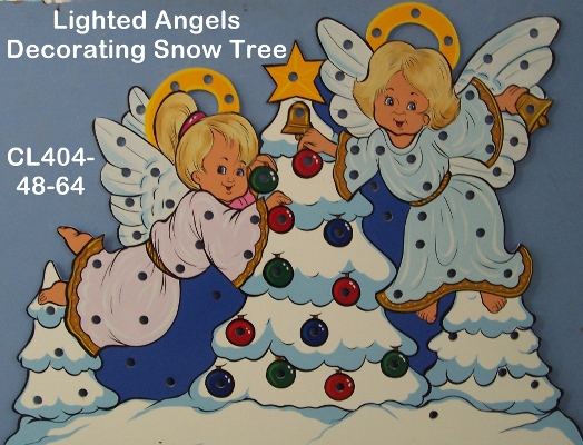 CL44Lighted Angels Decoration Snow Tree