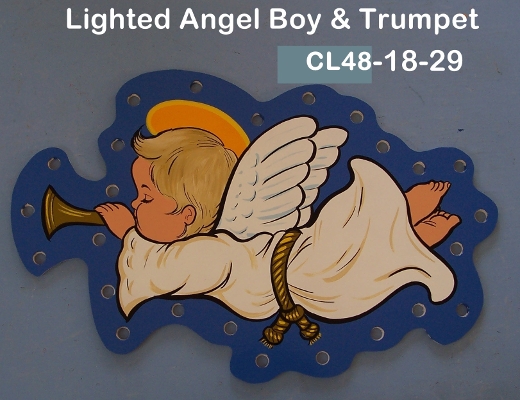 CL48Lighted Angel Boy & Trumpet