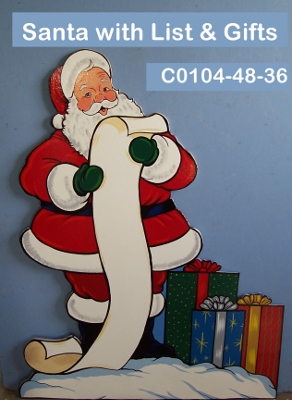 C0104Santa with List & Gifts